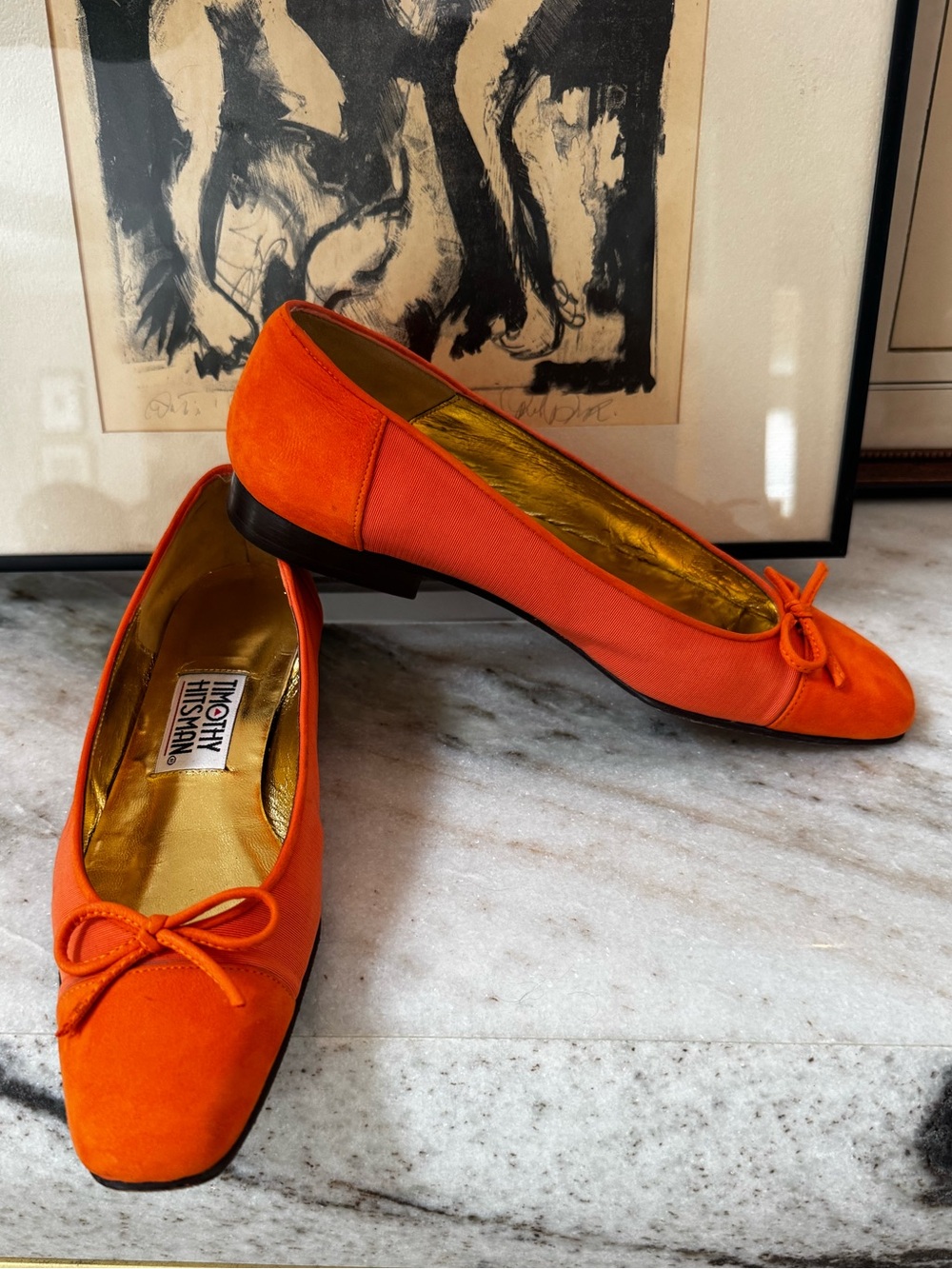 Vintage Timothy Hitsman Made in Spain Tangerine Ballet Flats | Size 6N